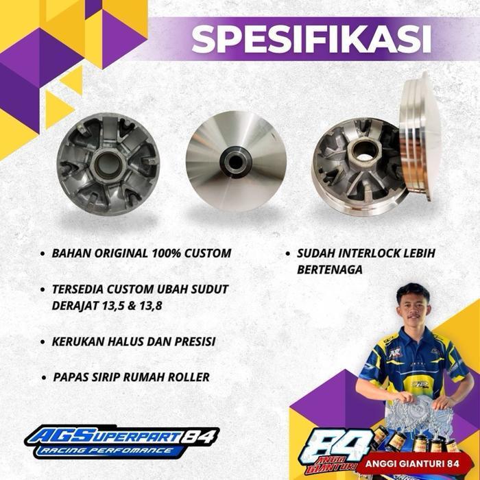 Ags06 Paket Kirian Lengkap Rumah Loller Costum Matic Yamaha Upgrade Cvt & Ring Pully 5 In 1 Garansi 