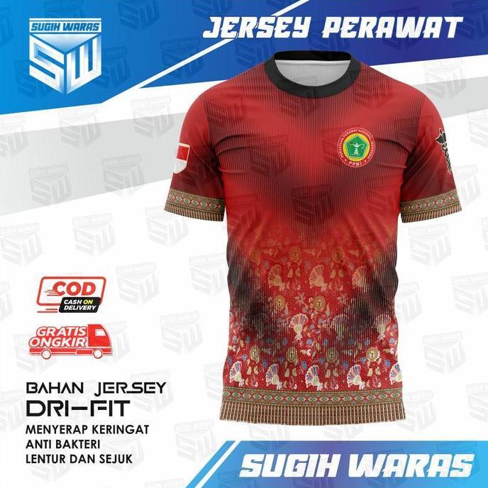 Fotwell- Jersey Perawat Indonesia / Kaos Drifit Ppni Pendek / Kaos Keren Ppni Baju Perawat