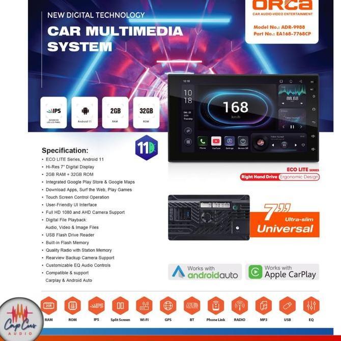 HEAD UNT ANDROID ORCA ADR-9988 ORCA ECO LITE 7 INCH RAM 2/32GB