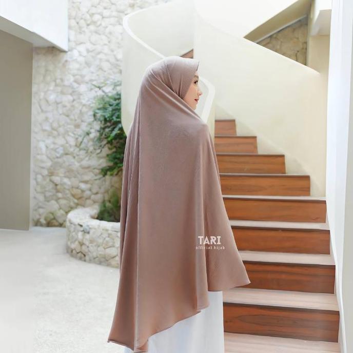 Heddosu- Bergo Crinkle Airflow Jumbo Ped Polos Size Xl & Xxxl Panjang Muslim Jilbab Instan Syari Ker
