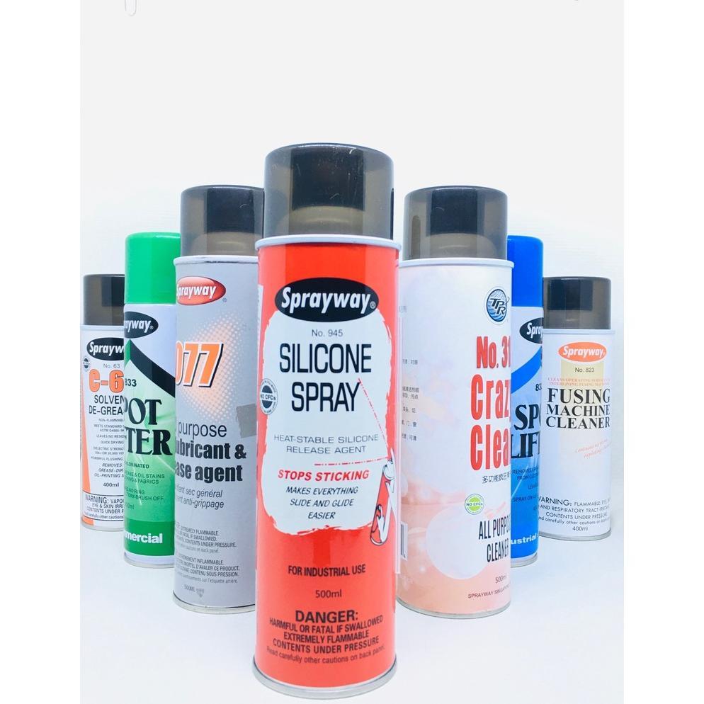 Terlaris Sprayway 830 / 833 Spot Lifter / C-60 Solvent De-Greaser / No Fray Spray / No. 823 Fusing M