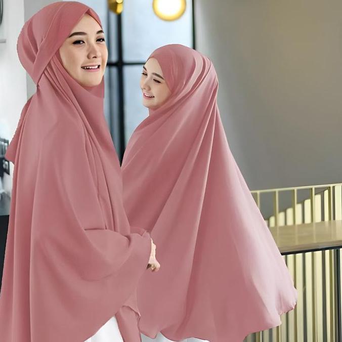 Heddosu- Hijab Instant Niqob Jumbo & Standar / Hijab Syar'I Cadar Jersey Jumbo / Kerudung Khimar Cad