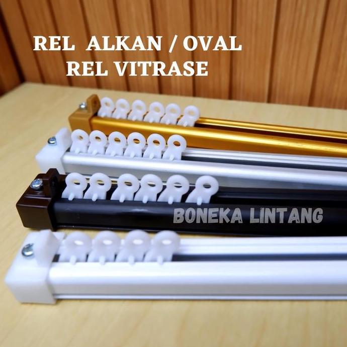 TERLARIS REL ALKAN VITRASE - BATANG ALUMINIUM KOTAK TIRAI PINTU JENDELA