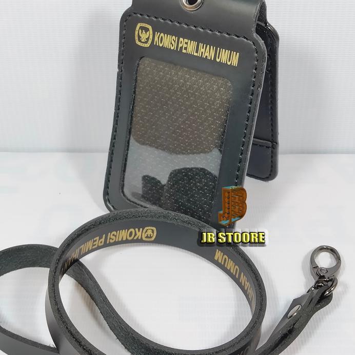 Tempat Id Card Kpu Kulit / Id Card Holder Kpu Gantung / Name Tag Holder Kpu Tali Kulit