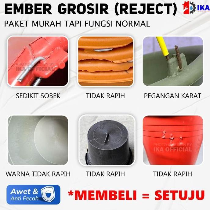 TERLARIS - Ember Cor Reject 25Pcs 50Pcs Ember cor hijau warna tebal dan anti pecah bangkit / Semen 1