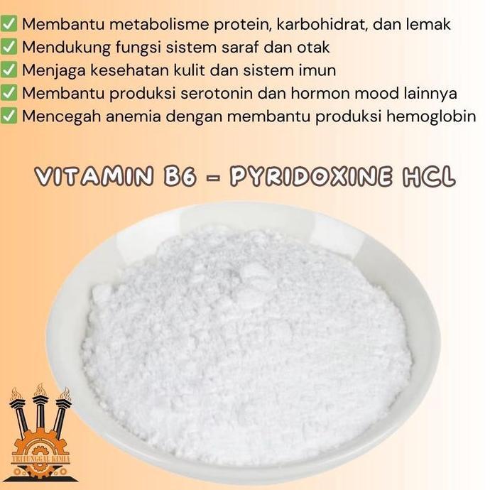 Pure Quality Vitamin B6 Powder - Pyridoxine Hcl 500Gr / Suplemen Murni Berkualitas Tinggi Vit B6