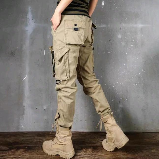 Celana Panjang Jogger Cargo Stretch Pria Wanita Slim Fit Joggeants Outdoor Sporty