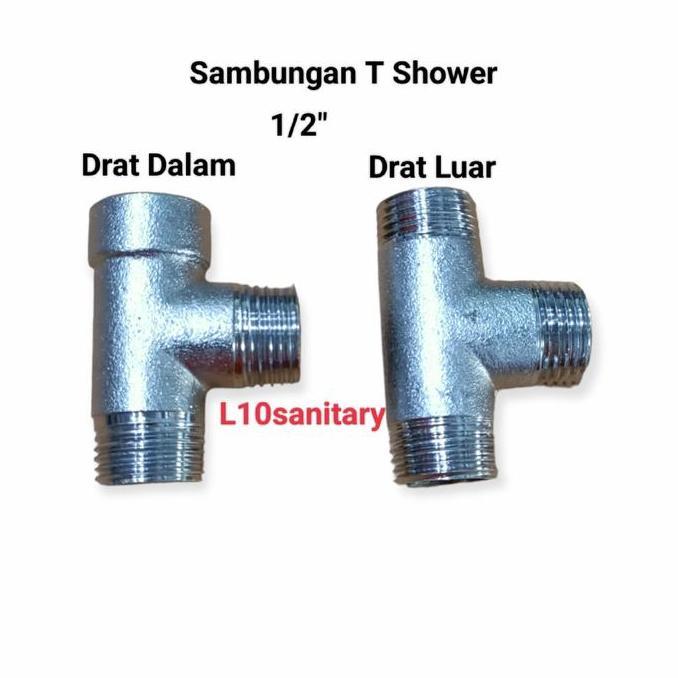 SAMBUNGAN T / Nepel knee T Sambungan Kran T Shower Closet Tee Shower 1/2"