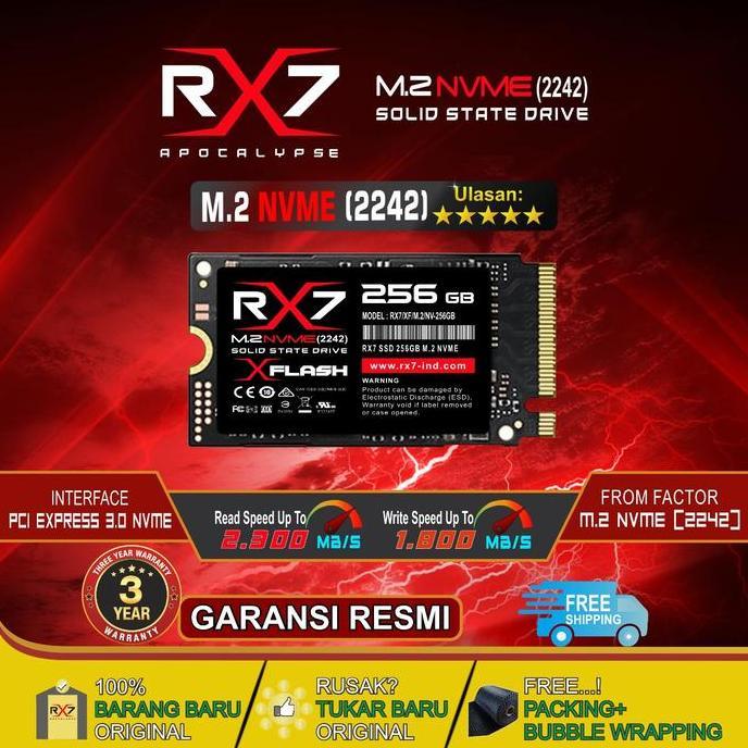 TERBARU - SSD RX7 M.2 NVME 256GB 2242 PCIe Gen3 x4 Garansi Resmi 3 Tahun