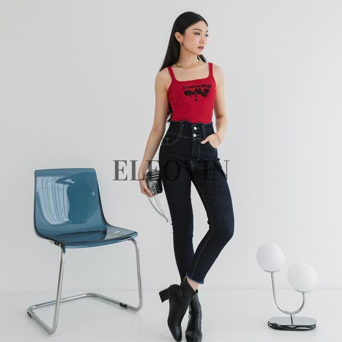 Eleovin Fashion Shinzuku x Sulis Jeans | Celana Panjang Highwaist Wanita Jeans Premium Wanita Polos 