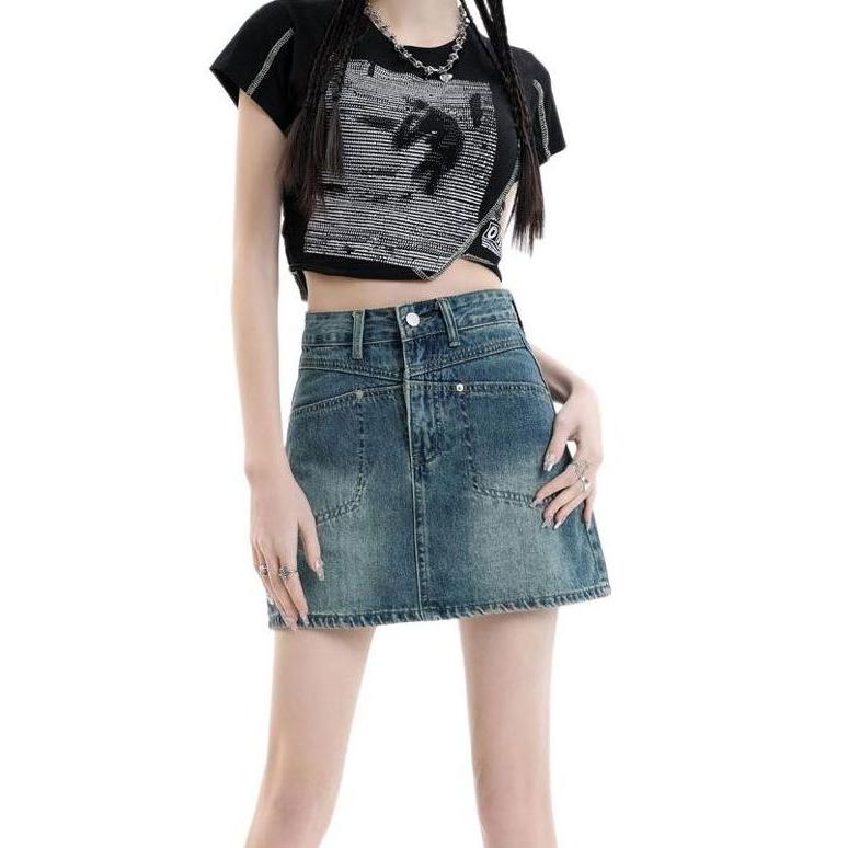 Jeansnjune Skirt Jeans Rok Wanita Pendek Jeans Midi Rok Import Premium Quality Rok Korean Style Biru