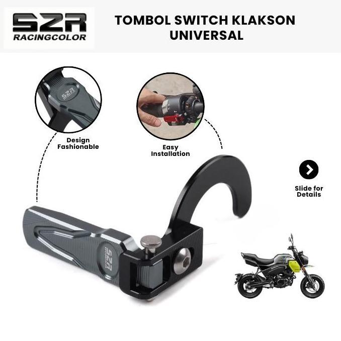 Tombol Klakson Motor Papio Universal Cnc Horn Switch Button Tambahan Premium Restock
