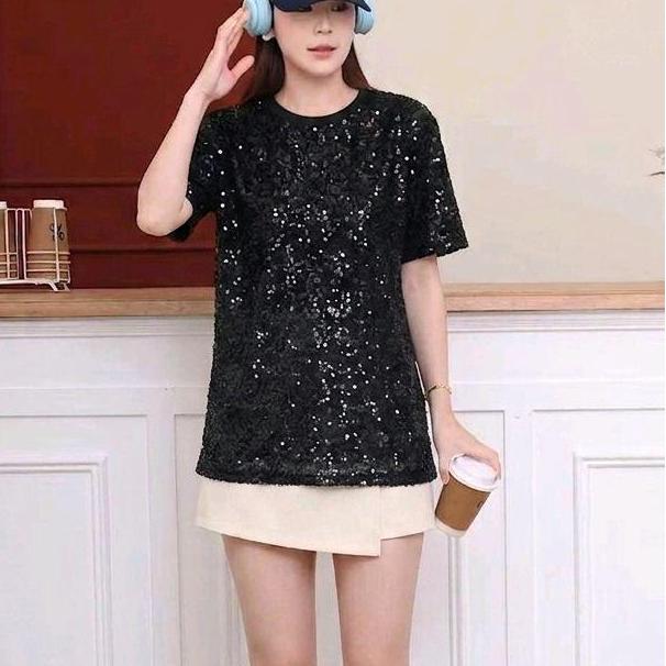 Sequin Glitter Top Premium Blouse Atasan Wanita Terbaru 