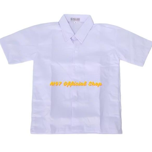 Kemeja Putih Lengan Pendek Polos Baju Seragam Sekolah SD SMP SMA Kerja Magang Baju Putih Polos  Pria