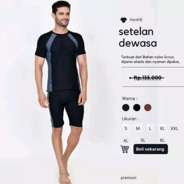 CUCI GUDANG Baju Renang Pria Dewasa Setelan Premium & Baju Renang Wanita Setelan Original