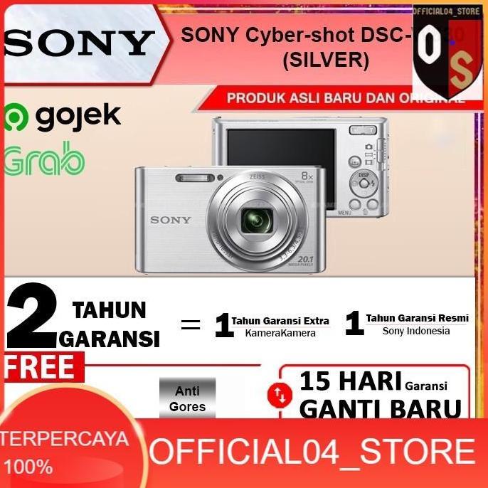 SONY Cyber-shot DSC-W830 SILVER (Resmi) ZEISS LENS PocketCamera 20.1MP PT