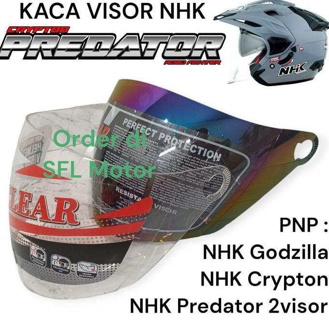 TERLARIS KACA VISOR HELM NHK PREDATOR DOUBLE VISOR KACA HELM NHK CRYPTON 2 VISOR