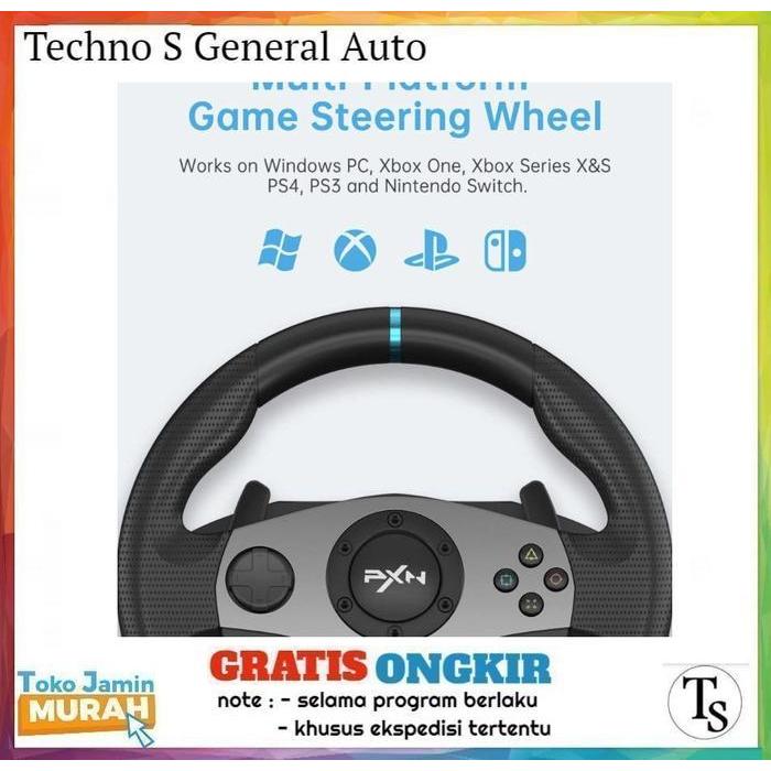 RACING STEERING WHEEL RACING SIMULATOR PXN V9 STIRAN MOBIL GAMING STEER ALAT KEMUDI MOBIL FOR PS3 / 