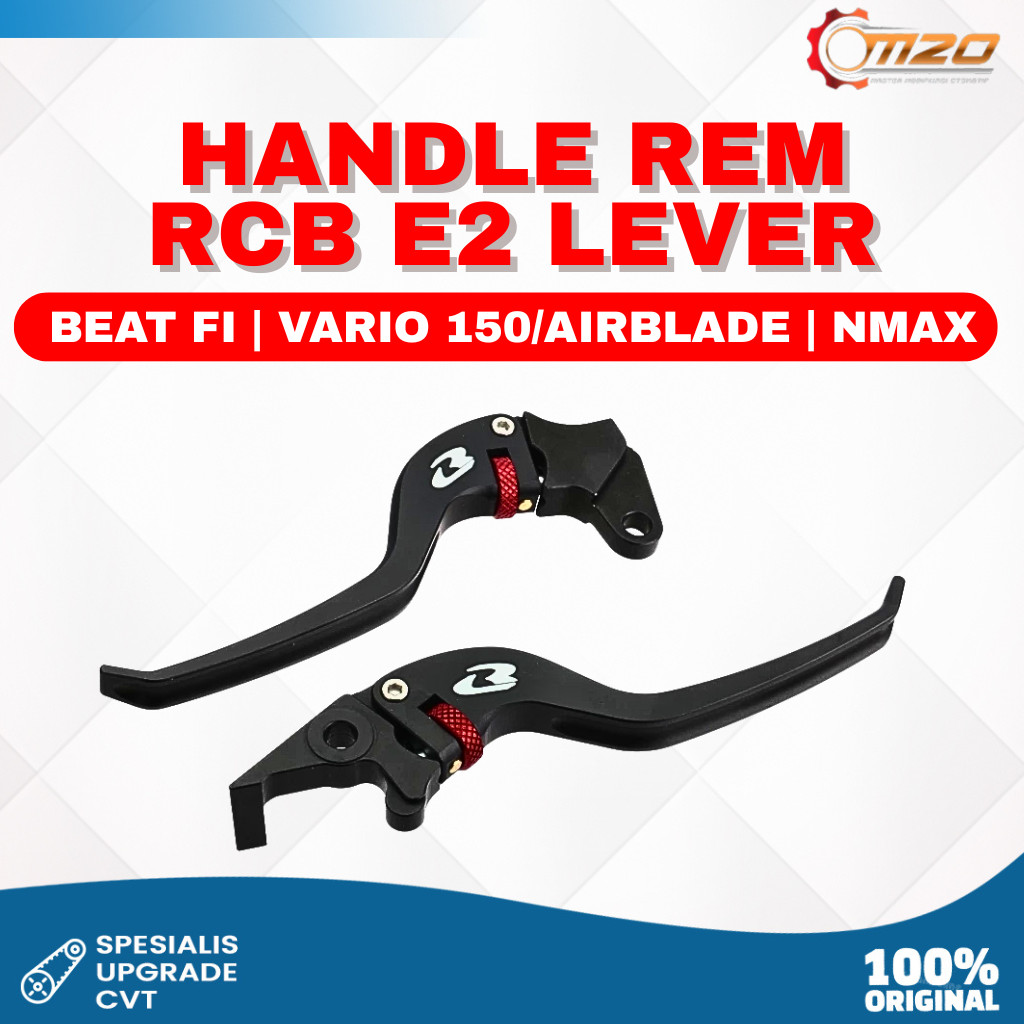 RCB Handle Rem Alloy Lever E2 Beat Fi NMAX Vario 150/Airblade Hitam Merah Silver Titanium - M2O Mast