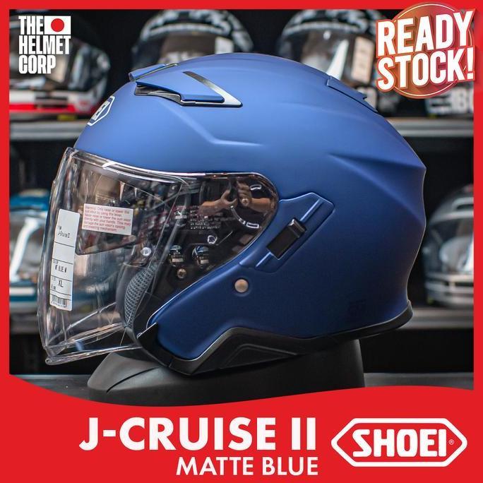 TERLARIS SHOEI J CRUISE 2 MATTE BLUE HALF FACE TOURING HELMET HALF FACE HELM
