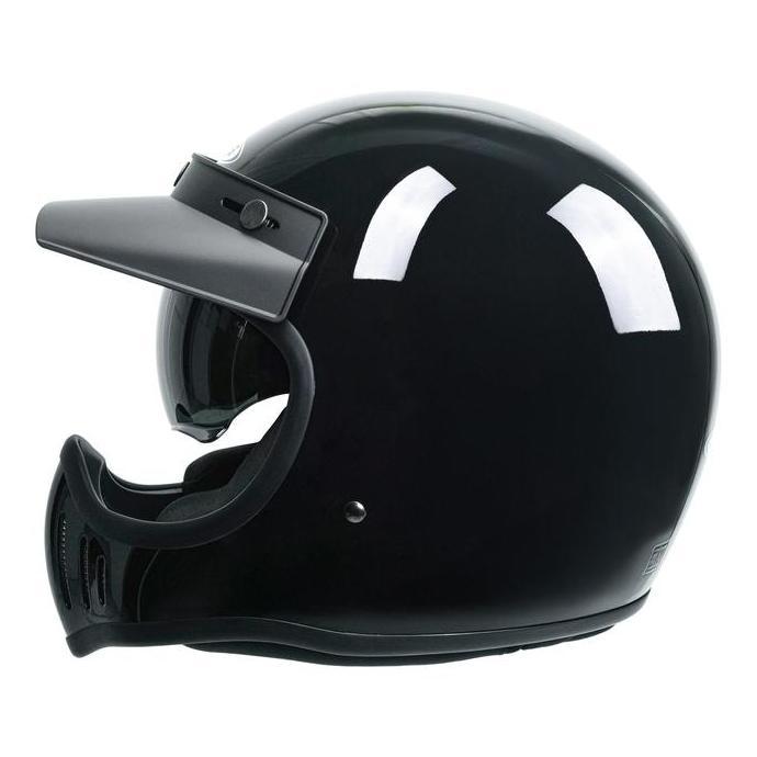 TERLARIS ZEUS ZS 916 D BLACK GLOSSY CAKIL RETRO HELMET FREE PET