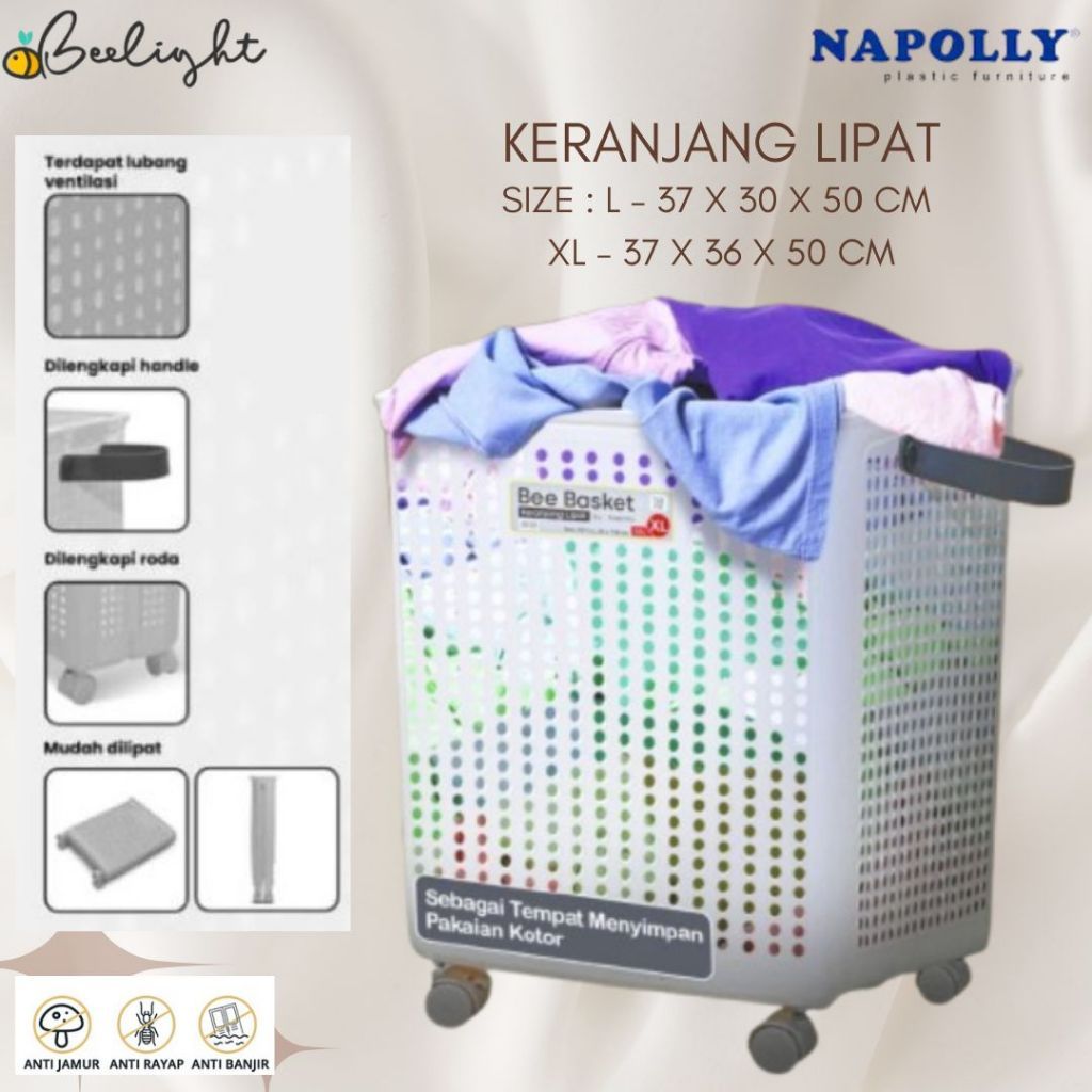 Keranjang/Trolley/Tas/ Tempat Plastik Serbaguna Dengan Roda