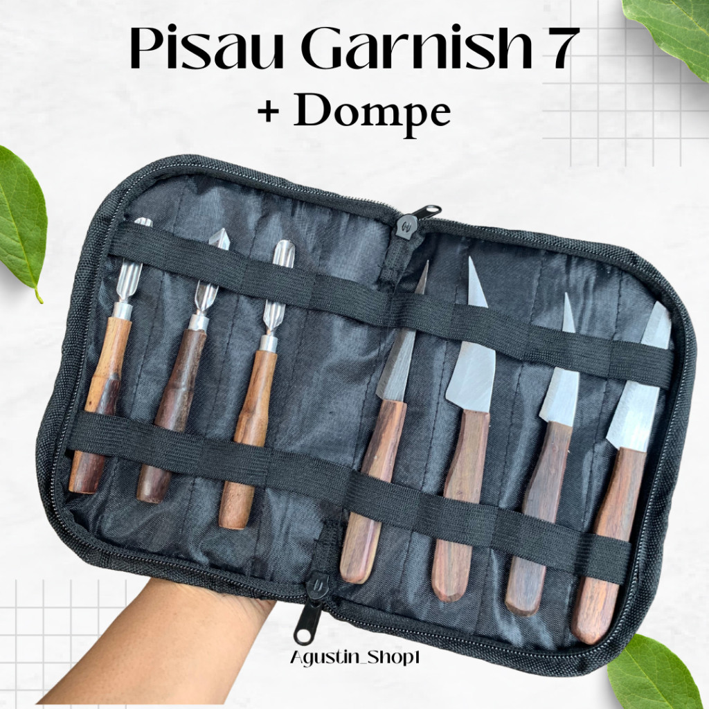 Pisau Garnish Ukir Buah Isi 9 Dan Dompet / Pisau Ukiri Buah Dan Sayur