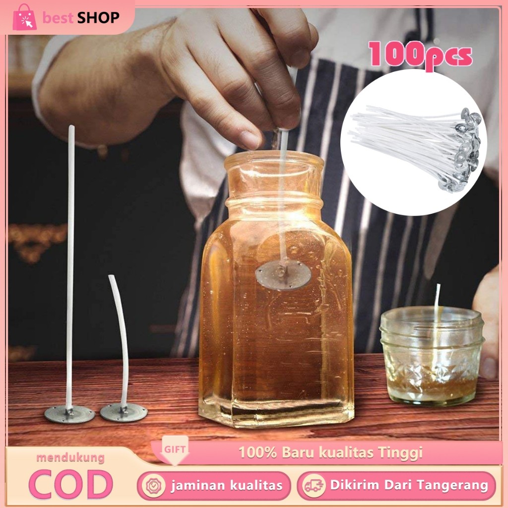 100Pcs Cotton Candle Wicks  Sumbu Lilin Katun Aromaterapi Cotton Candle Wick /10Cm Eco Wick Diy Sumb