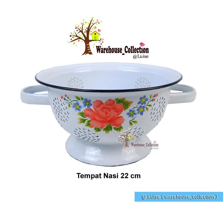 CETING / SANGKU NASI MOTIF KEMBANG / POLOS UK 22 DAN 24 CM ENAMEL SENG BLEK VINTAGE