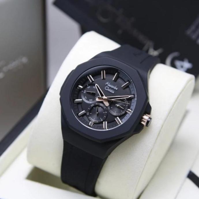 jam tangan wanita orinal ALEXANDRE CHRISTIE AC6590BF RUBBER STRAP