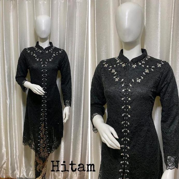 Set kebaya tunik sanghai payet mutiara mewah//atasan payet//set plisket kebaya//kebaya payet kondang