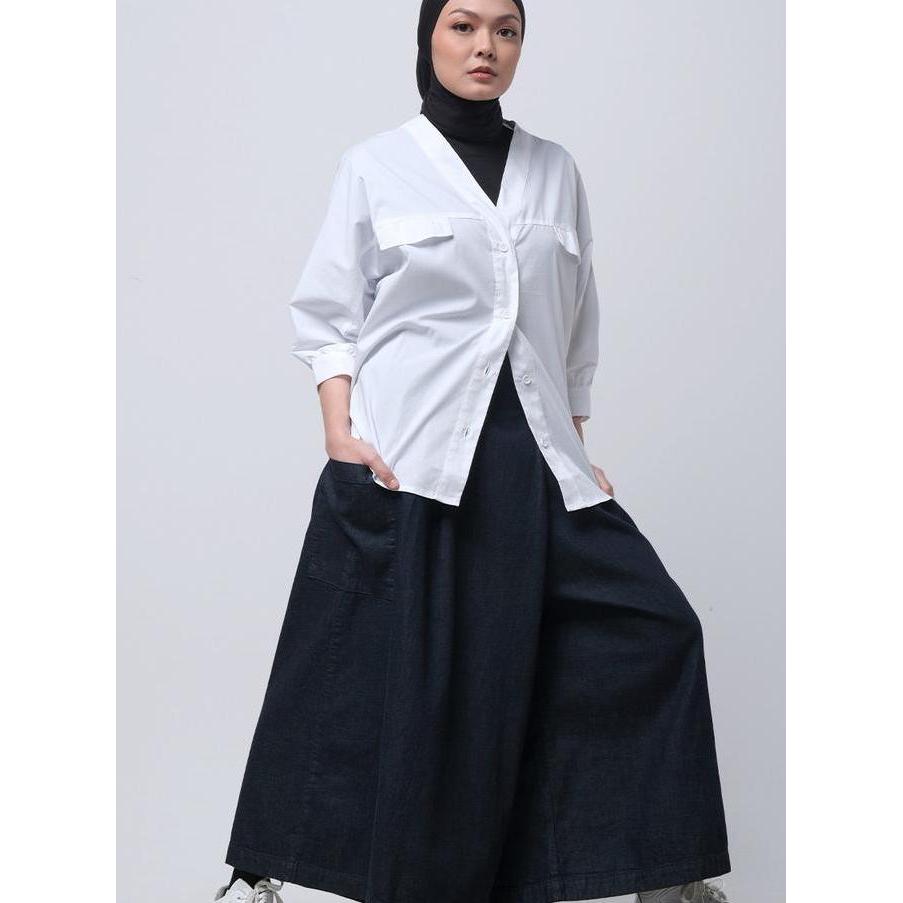 Logo Jeans Kulot Ayara Dark Blue Denim 43058L3DL