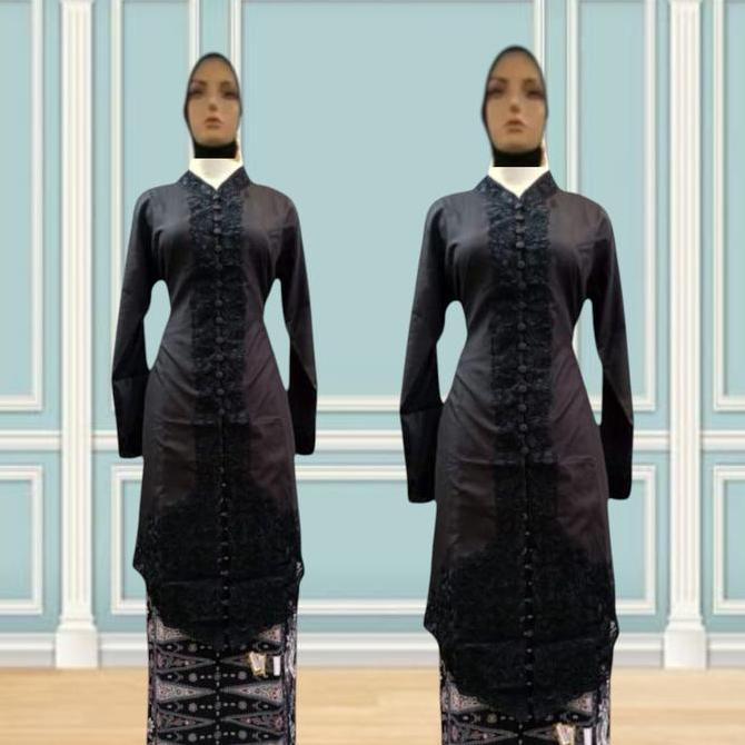 Atasan Kebaya Encim Tunik Bordir Modern Snada Katun Lengan Panjang Mewah Batik Kondangan Seragam Dre