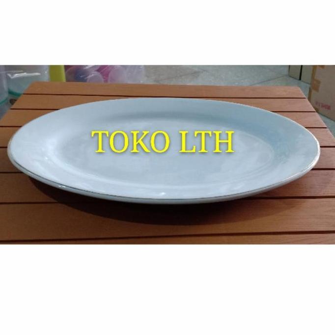 TERMURAH - LODOR 14" KERAMIK PIRING SAJI OVAL PORCELAIN