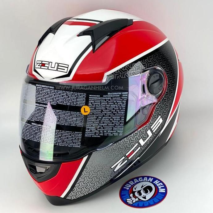 TERLARIS ZEUS ZS811 Z811 AL51 RED/WHITE FULL FACE