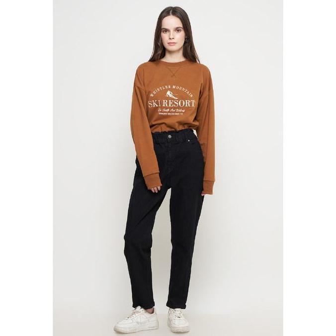 Emba Ladies - Zora Celana Panjang Jeans Wanita Warna Jet Black