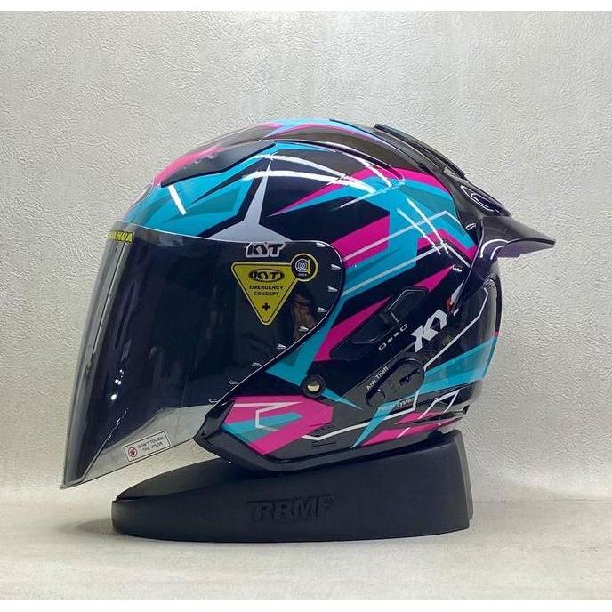TERLARIS KYT GALAXY FLAT R ALL MOTIF KACA IRIDIUM SILVER FREE SPOILER 2D&3D - HELM KYT HALF FACE ORI