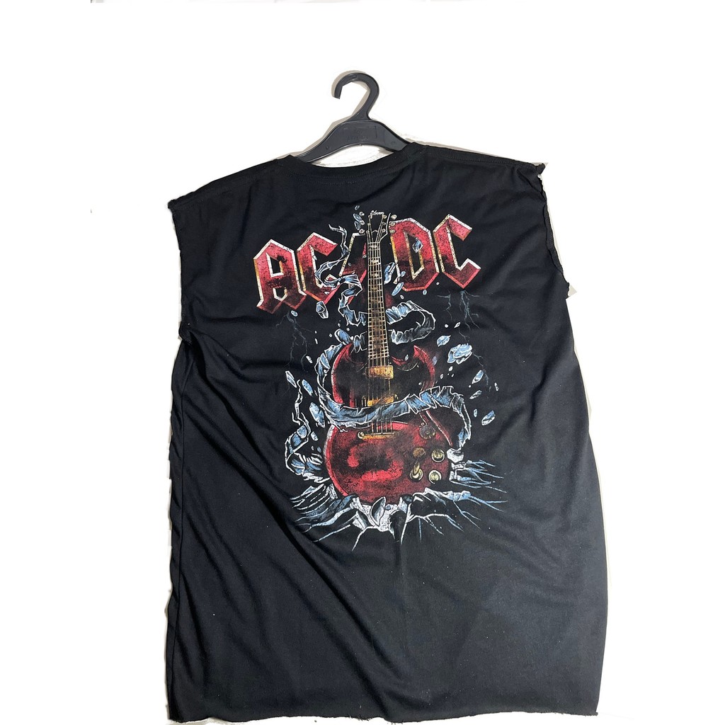 Baju acdc band original thrift distressed kaos unisex