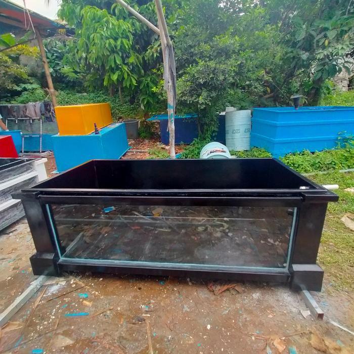 kolam aquarium fiber gelass combinasi kaca