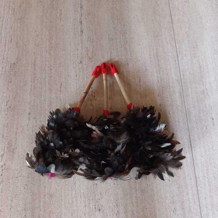 hot deals kemoceng bulu ayam mini panjang 17cm warna natural hitam