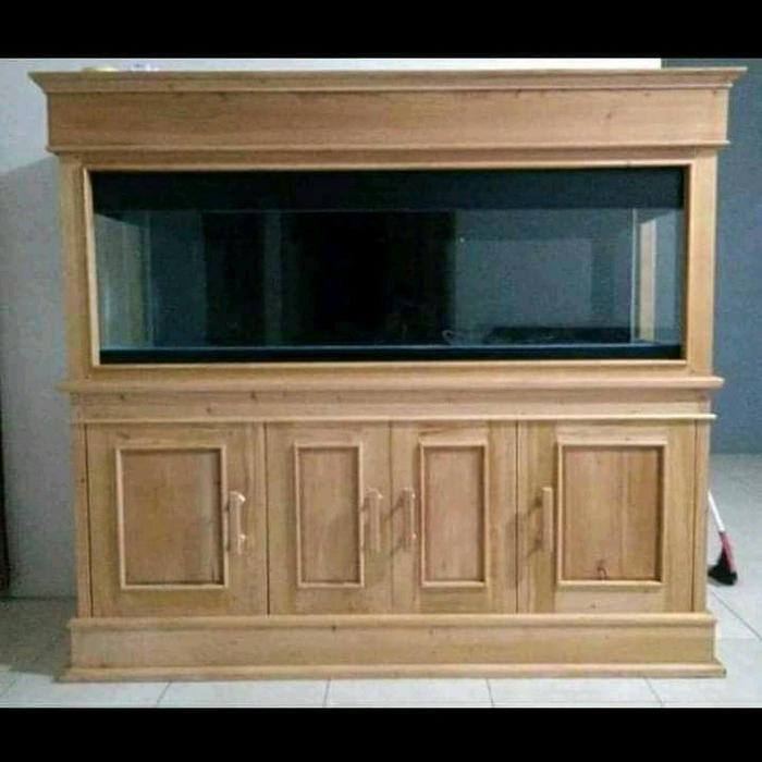 Bufet aquarium ikan arwana tempat aquarium jumbo bahan kayu jati