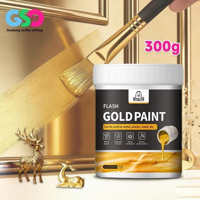 PYLANTUS Emas Cat Gold Cat Neo Alkycoat Royal Gold Cat Gold Paint Tidak Akan Berkarat Cat Daun Emas 
