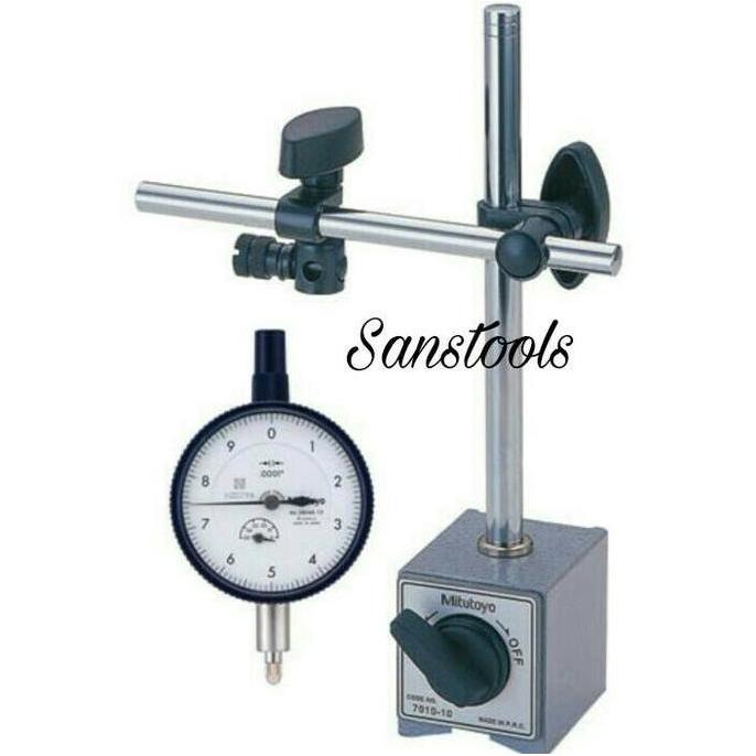 SERICUSS dial indicator + dudukan magnetic base stand mitutoyo 2046A 7010S-10 original indikator set