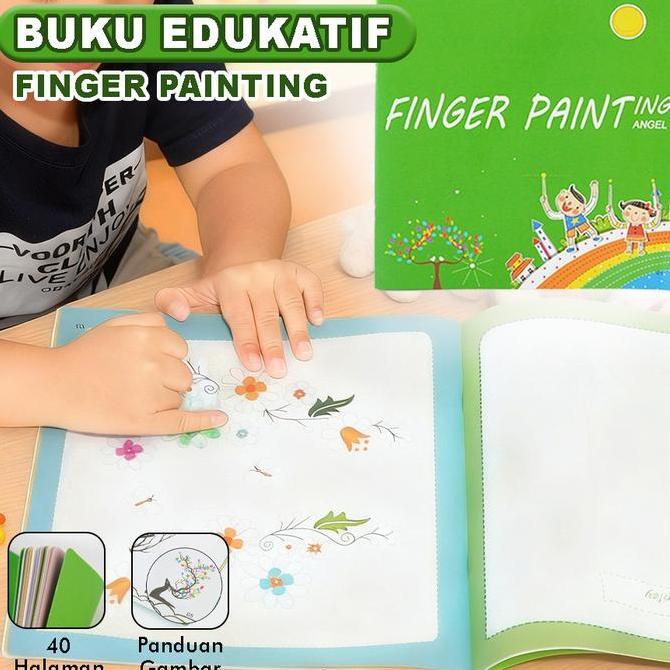 KINEGY Buku Edukatif Finger Painting 40 Halaman Buku Gambar Lukis Jari Anak Finger Painting Book Edu