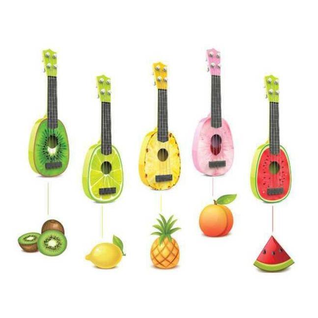 BIBULAS Ukulele Gitar Mainan Gambar Buah-Buahan