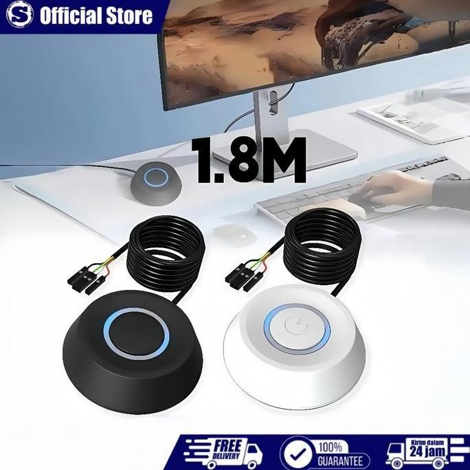 PONETTIA 1.8 Meter Tombol Push On Kabel Power Button Tombol Switch Pc Kabel Tombol Powe Desktop Case