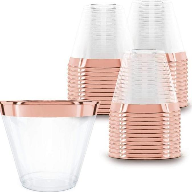 QROPSNO 10pcs Gelas Plastik Sekali Pakai Gelas Plastik Bening Kecil Gelas Juice Gelas Anggur Plastik