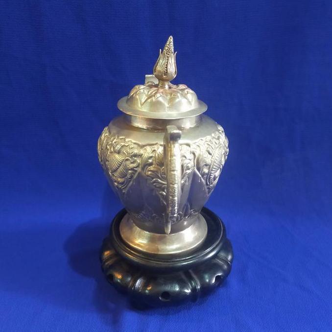 Teko Kuningan lapis silver kuno motif burung dan ukiran halus (TERBAIK) (TERBARU) (TERMURAH)