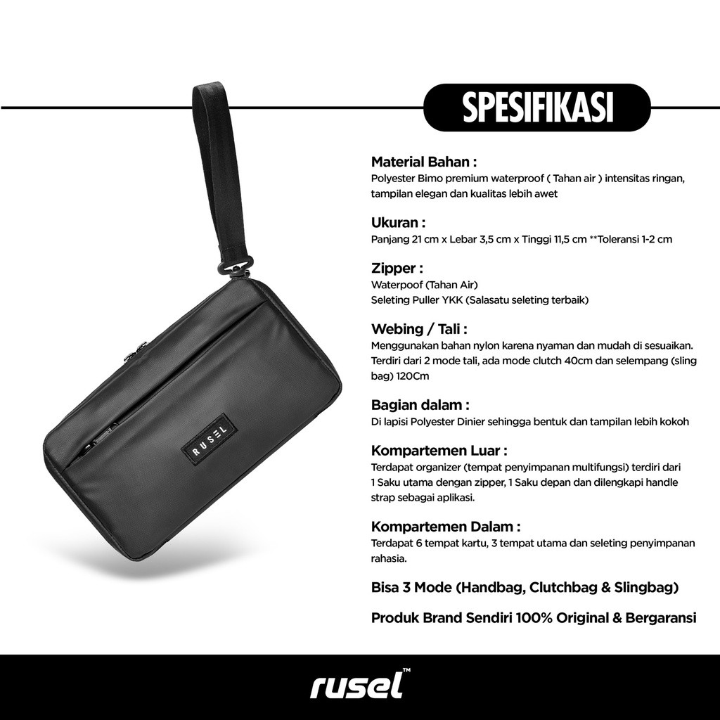 Rusel Co - Handbag Aruna Lite Neo Black Waterproof
