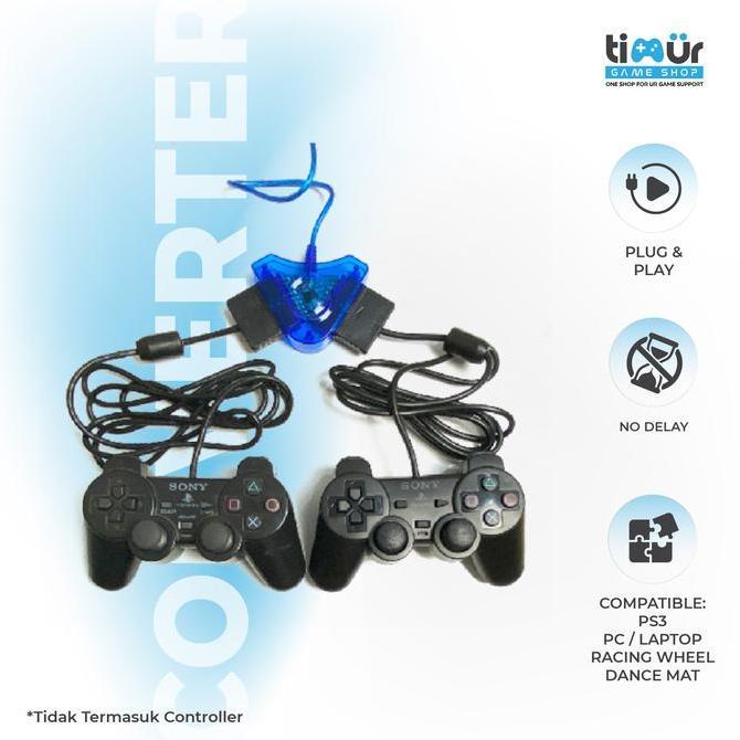 Giocare- Converter Stik Stick P2 Ke P3 / Pc Double Controller Game Wireless Accesses Wireless Access